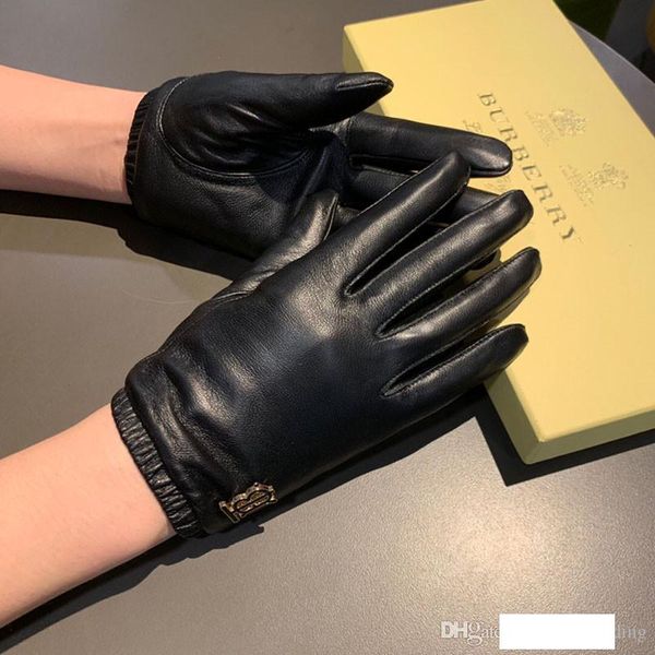 

fashion women sheepskin gloves personality five fingers gloves for girl winter warm soft gloves for gift, Blue;gray