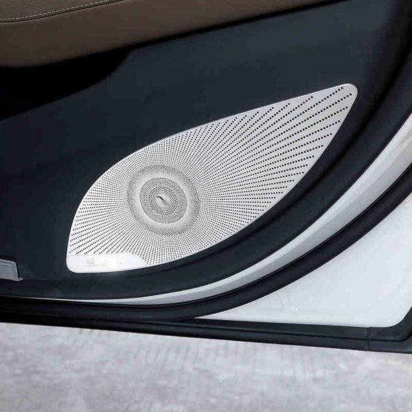 

car styling interior door stereo speaker net circle cover trim sticker for mercedes benz e class w213 2016-2018 4pcs auto accessories