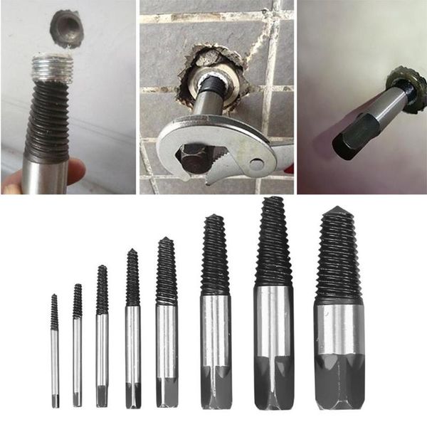 

8pcs water pipe tap triangle valve damaged nut bolt remover stud extractor tool accessory for broken screw take out power tool