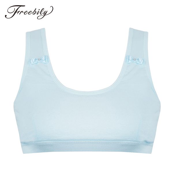 

cotton soft teenage girls underwear bras sports kids puberty girl bra young students sport training bra for children underwears, White;black