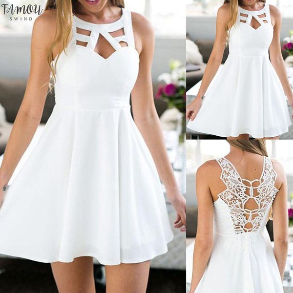 

dress women boho back lace mini a-line sundress sleeveless evening party summer beach dress women dress summer 2020, Black;gray