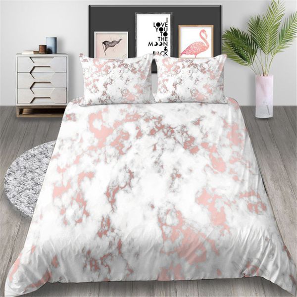 Marble Bedding Set Girls Creative Sweet Beautiful Duvet Cover