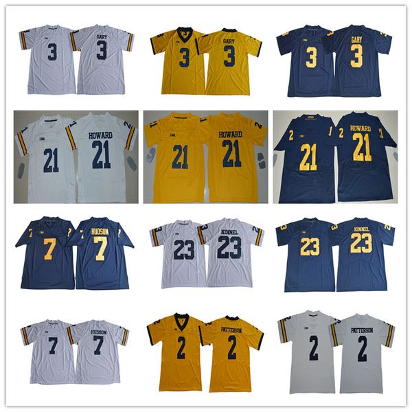 

2020 ncaa michigan wolverines 2 shea patterson 3 rashan gary 21 desmond howard 7 khaleke hudson 23 tyree kinnel football jerseys s-3xl, Black;red
