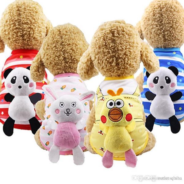 

new dog vest cat cotton puppy t-shirt doll can unload pet cat supplies jacket knit cute princess puppy costume