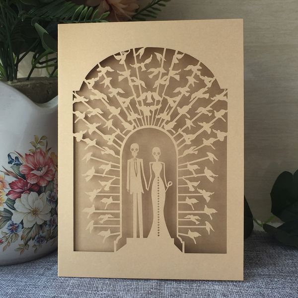 Beautiful Lace Halloween Wedding Invitation Card Envelop Grand