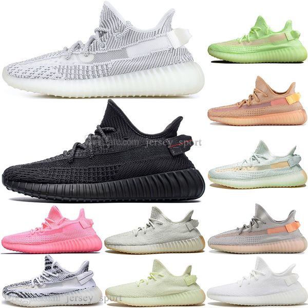 

fast shipping kanye west clay v2 static reflective glow in the dark mens running shoes hyperspace women men sport designer sneakers eur36-48, White;red