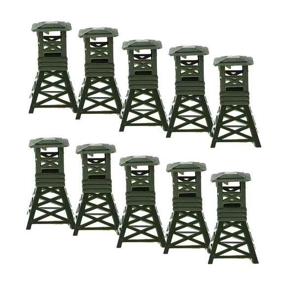 

10pcs/set military watch tower 9cm model plastic toy soldier army men accs
