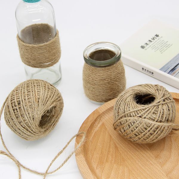 

2pcs природный rope 50м главная свадьба садоводство декоративные рамки фото подарочная коробка упаковка бутылки вина ваза украшения, Black;white