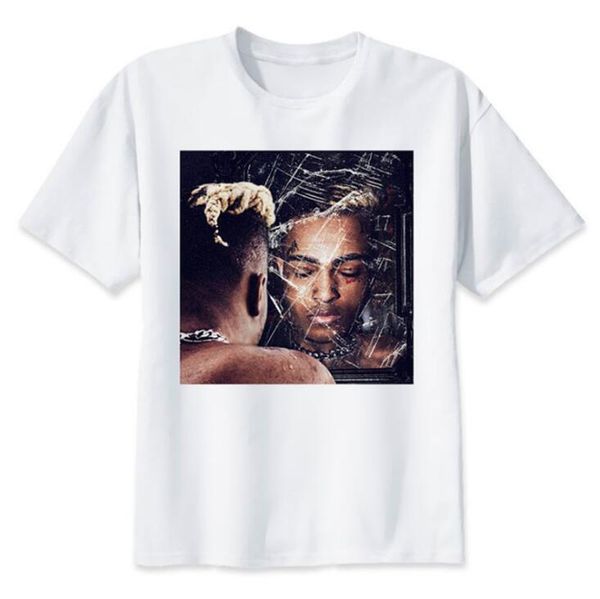 

xxxtentacion r.i.p character print t-shirt fashion casual fitness cool o-neck xt mens t shirt summer short sleeve men clothing, White;black