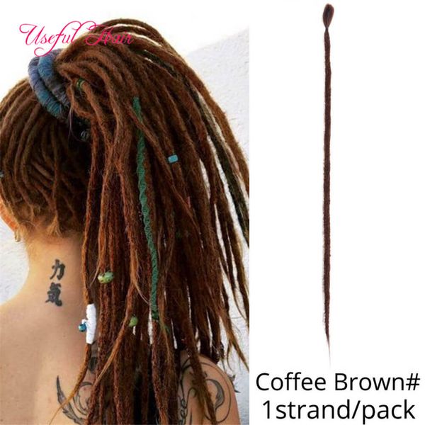 Dread Lock Haar synthetische handgemachte Dreadlocks Haarverlängerungen häkeln Flechten afrikanische Frisur Frauen bunte Dread geflochten synthetische