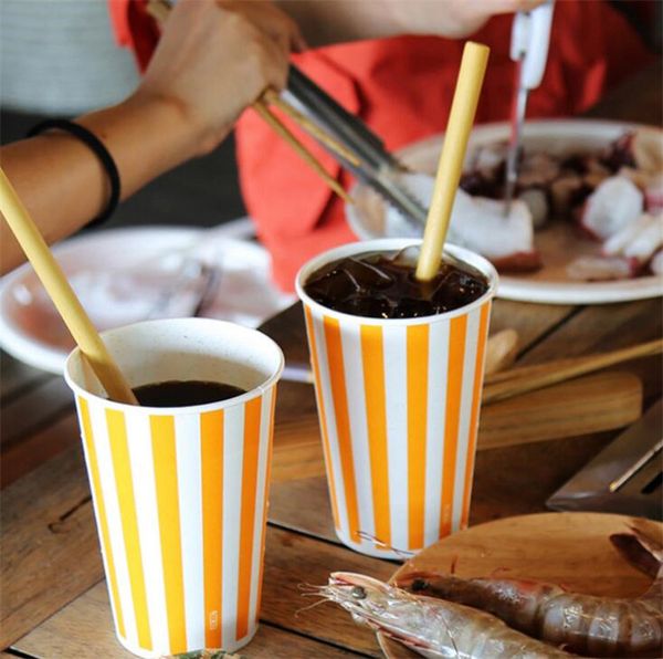 

natural bamboo straw reusable drinking straw cleaner brush for home party wedding bar drinking