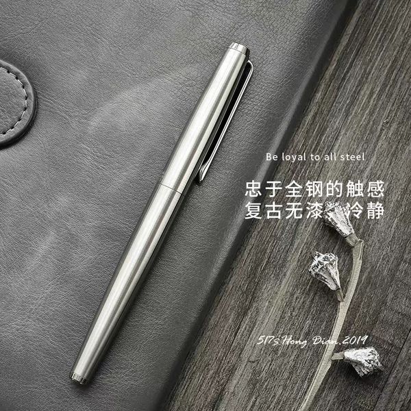 

hongdian full steel fountain pen ef/fine/fude nib srew cap