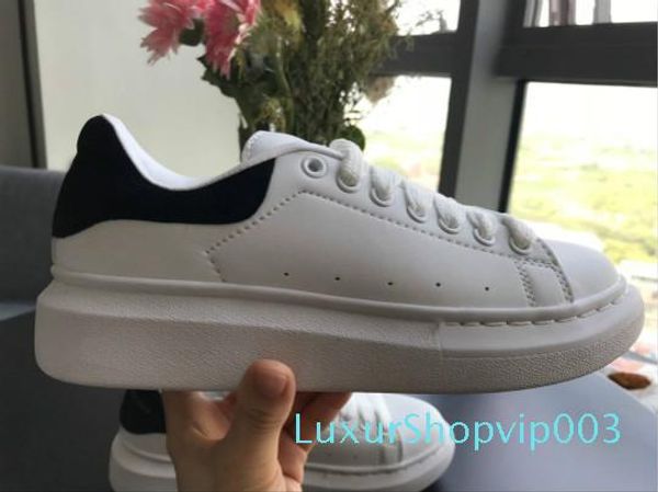 

women men fashion spring shoes lady casual comfortable walking sneakers leather breathable lace up platform shoes[with box] f84, Black