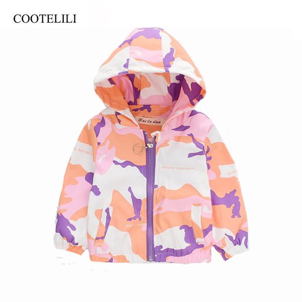 

cootelili camouflage kids girls jacket children windbreaker fall spring baby girls coat fashion outerwear & coats kids clothes, Blue;gray