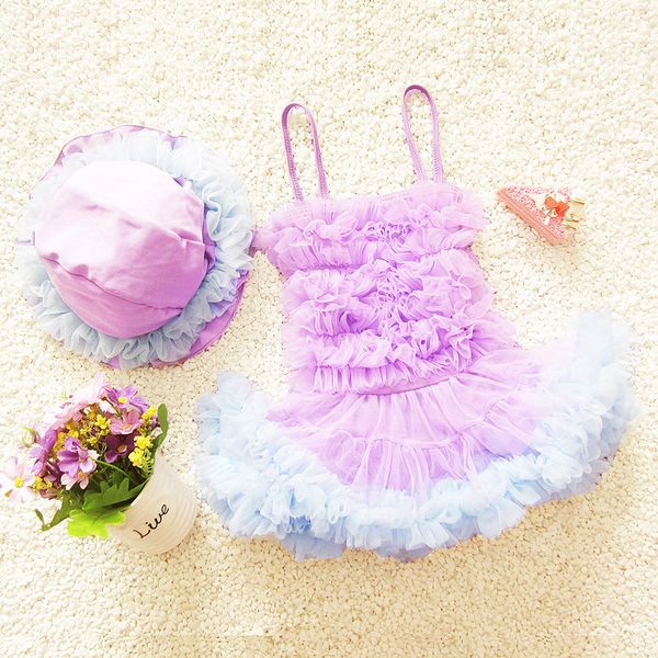 

new cute child swimsuit for girls cute purple color baby infant bathing suits spring swimwear kids one piece swim wear
