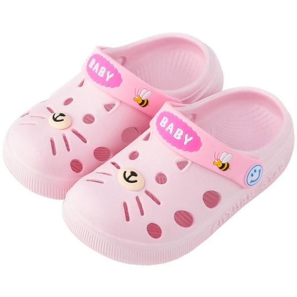 

toddler infant baby kids girl boys home slippers rubber cartoon animation cat flat heels shoes sandals kids slippers cute, Black;grey