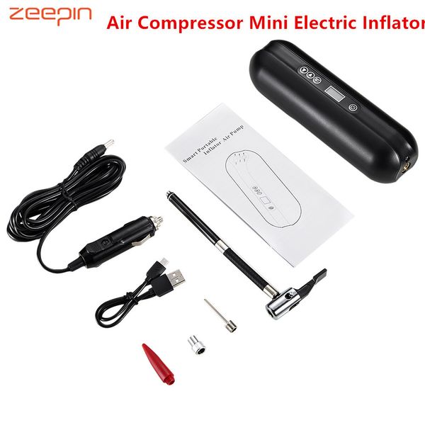 

150psi portable air compressor mini electric inflator with tyre pressure gauge led light 4 unit options 2000mah car charger