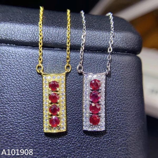 

kjjeaxcmy boutique jewelry 925 sterling silver natural pigeon blood ruby pendant female necklace support detection fine