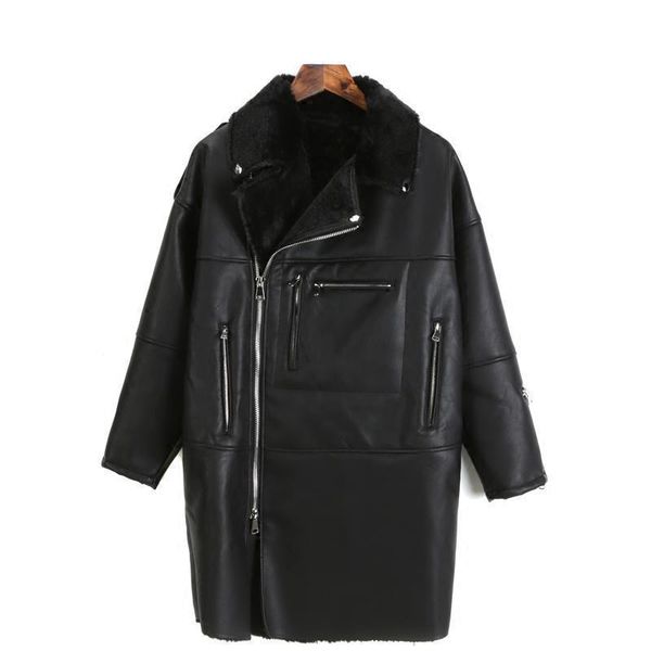 

womens faux fur coat winter thick black warm long pu leather coat jackets women coats fur jacket all match women jackrt 2019 new
