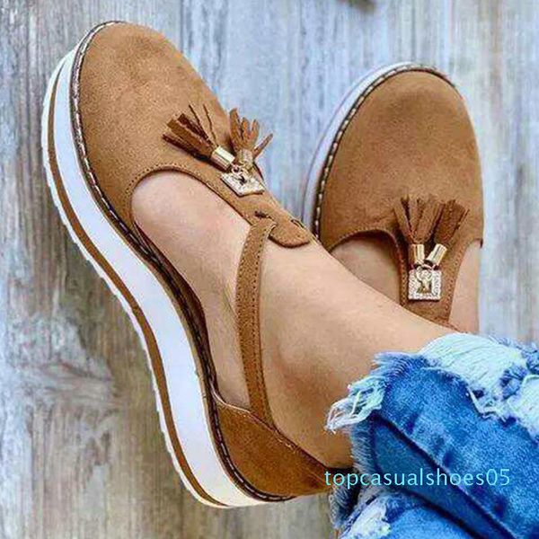 

ribetrini women solid fringe shoes women round toe platform summer sandals leisure dropshipping sewing sandals t05, Black