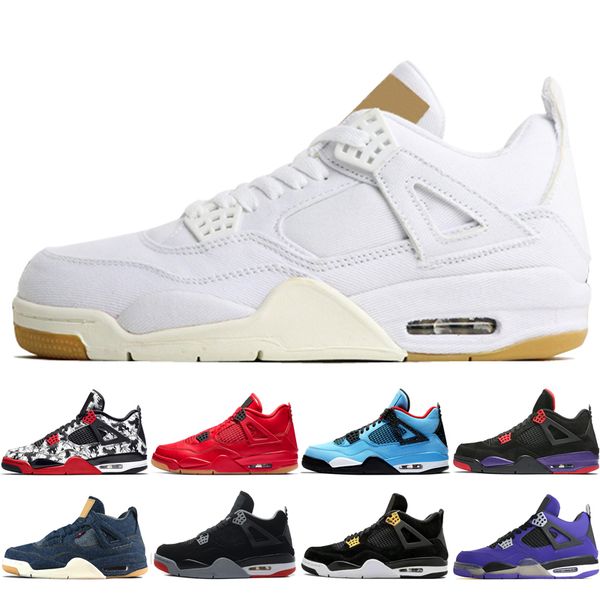 

4 4s black gum day men basketball shoes travis scotts raptors bred white cement royalty eminem men sports sneakers designer trainers
