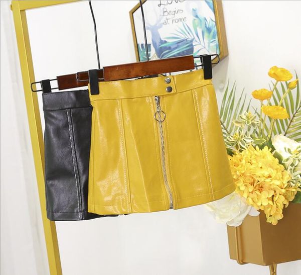 

2020 new wholesale girls leather skirt autumn fashion girls skirt 2-8t c189