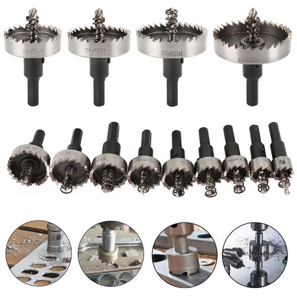 

13pcs hss drill bit set high speed steel carbide tip hole saw tooth cutter metal drilling hand woodwork cutting carpentry crowns