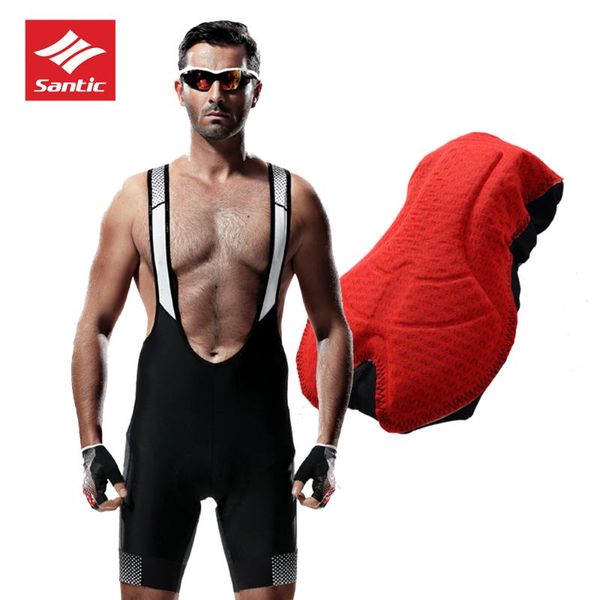 

2020 santic велосипедов bib shorts men 4d проложенный дышащий quick dry bib shorts mesh велоспорт открытый базовый слой майо нагрудники