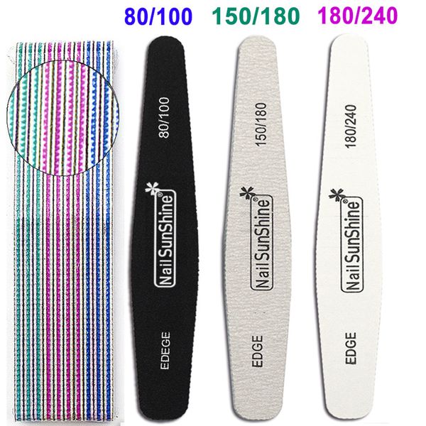 

1pc professional double sided nail files sanding buffer pedicure portable manicure nails care beauty tools 80/100 150/180