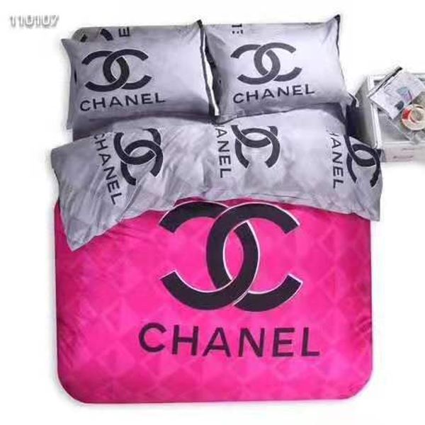 

branded winter polyester cotton bedding set designer 4 pcs sheet duvet cover pillowcases home textiles comfortable bedclothes