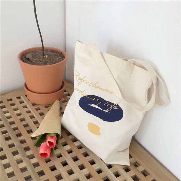 

2018 women simple canvas white bag shoulder bag hand bags students casual canvas shoulder bag fashion