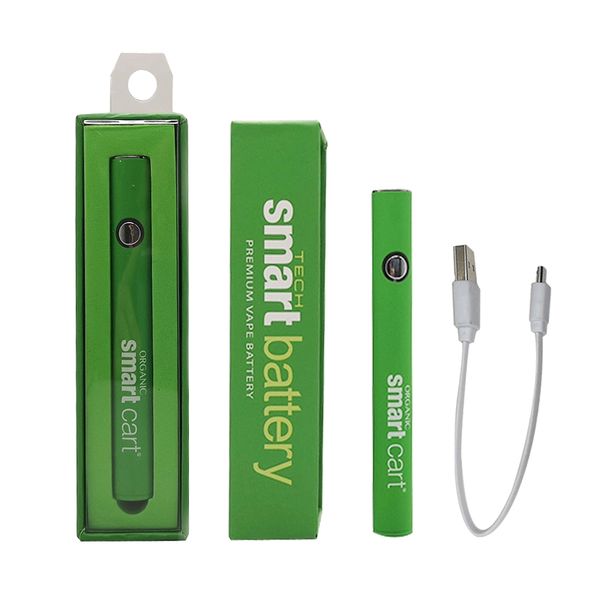 

Новая смарт-корзина Vape Battery 510 Thread Battery 380mAh с нижним USB-портом для зеленых смарт-тележек Картридж Vape с толстым масляным распылителем