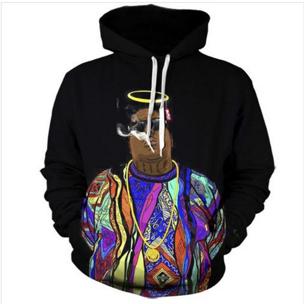 

out fashion streetwear 3d hd print casual biggie hoodies sweatshirts men women hoodie jacket coat lms086, Black