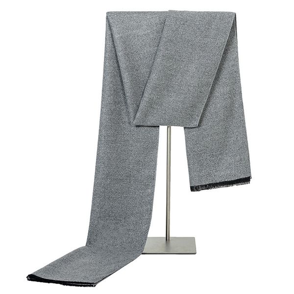 

mantieqingway 180cm solid color scarf for men winter warm long scarves business casual fashion mens grey scarves shawls, Blue;gray