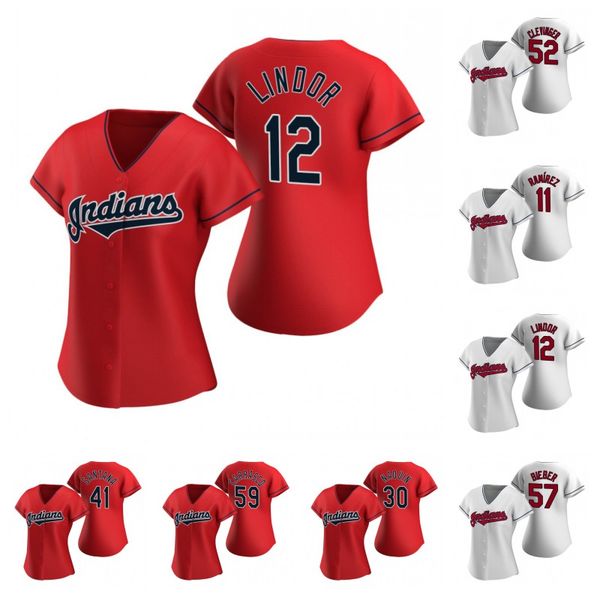 

women 2020 season lindor shane bieber carlos carrasco franmil reyes logan allen carlos santana mike an jose ramirez jason kipnis jersey, Black