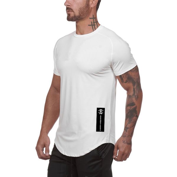 

brand hight quality solid color t shirt men breathable mesh o-neck gym clothing slim fit casual men t-shirts plus size m-2xl, White;black