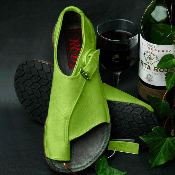 

2020 women shoes soft genuine leather women sandals female flat sandals casual summer beach shoes female buckle