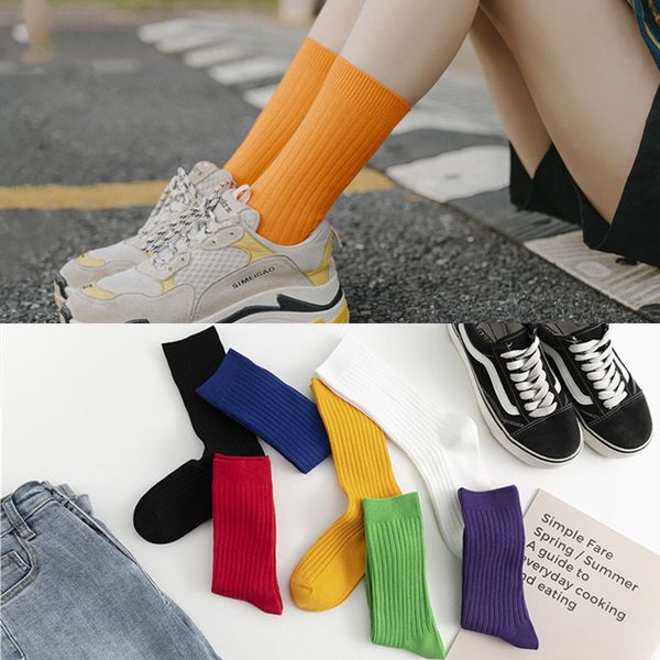 

1 pair of fluorescent trend women's socks new pile socks in autumn and winter vertical stripes casual women's, Black;white