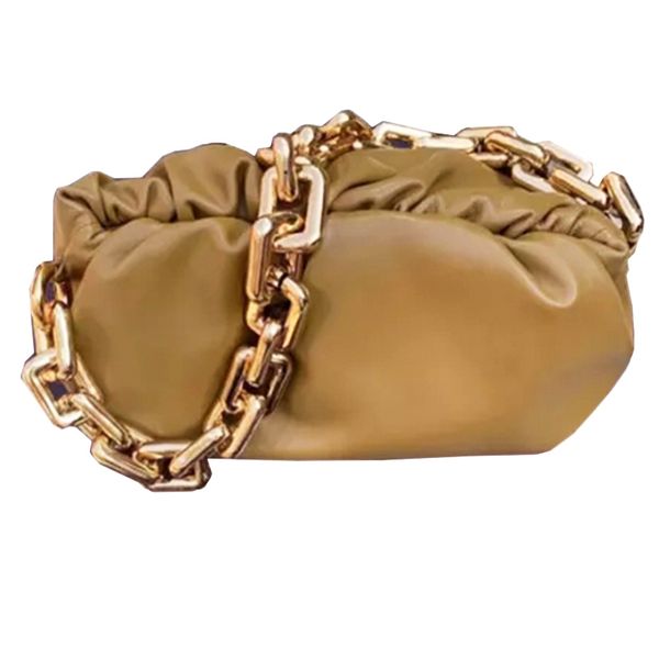 

cowhide thick chain cloud hand ladle shoulder underarm bag female 2020 newset luxury handbags women bags designer selling