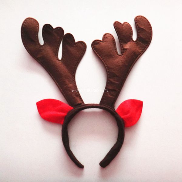 

500pcs christmas antlers headwear reindeer antlers jingle bells hairband christmas horn headband with ears deer headband