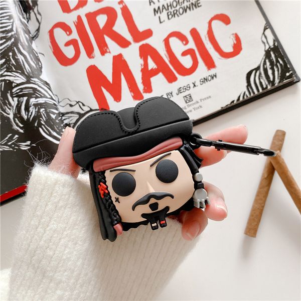 

pirate captain model airpods 2 1 case for airpods case airpod protector earbuds case hook earphones keychain