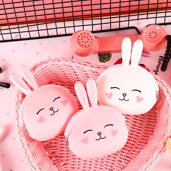 

south korea cute little purse coin bag key cartoon silicone coin purse manufacturers wholesale, Black