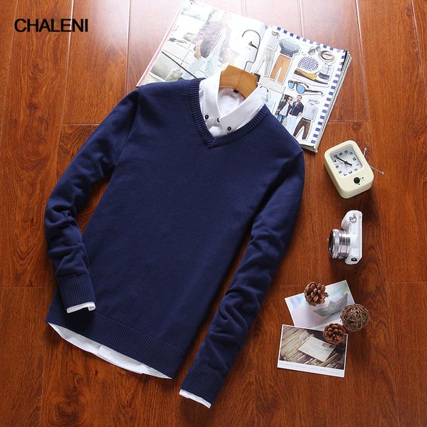 

классическая япония стиль мужской v-образный вырез с длинными рукавами свитер нового прибытия сплошной цвет чистого хлопок пуловеры qc-518b, White;black