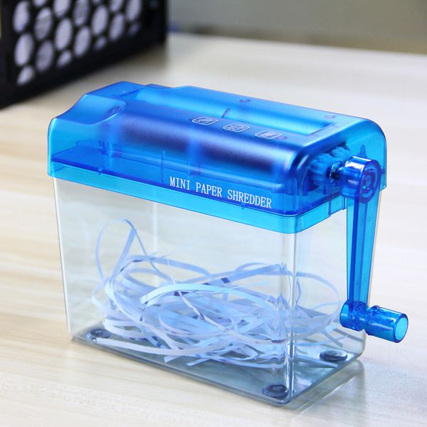 

a6 mini blue manual shredder crusher destroyer paper documents handmade straight cutting machine