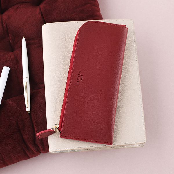 

note for flower creative pu leather pencil bag creative zipper bag gift