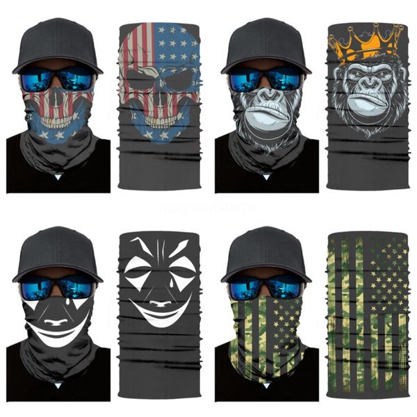 

new ice silk seamless balaclava magic skull scarf headwear outdoor sports bandanas cycling hiking mask neck gaiter neck scarves wraps#617, Blue;black