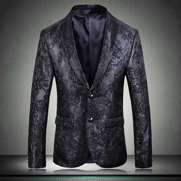 

new black male blazer luxury three-dimensional jacquard prom blazers men plus size 4xl 5xl blazer masculino party man, White;black