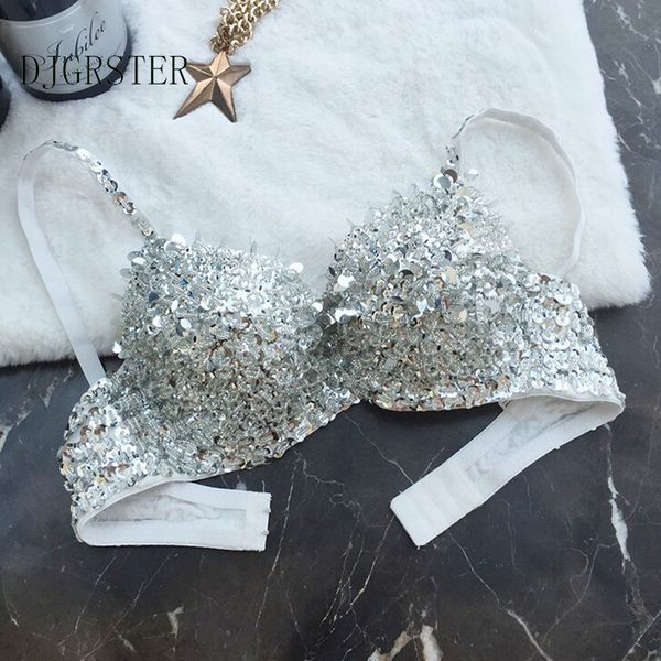

djgrster сексуальных женщин бисером блестки embellished хризантема бюстгальтер 34-36b кубок танец живота белье толчок вверх специальный уход, Red;black