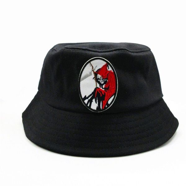 

the new style geometric skull embroidery bucket hat fisherman hat outdoor travel sun cap hats for child men and women 371