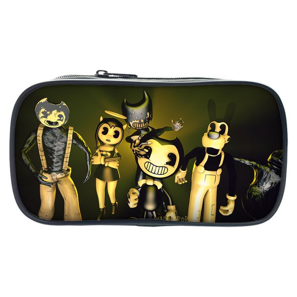 

new fashion pen bags children cartoon pen box fashion cosmetic cases for women make up bags bendy and the ink machine study case